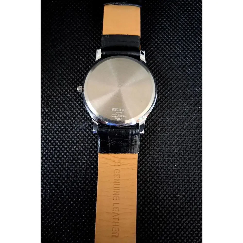 RARE Seiko Super Slim Vintage Men's Leather Dress Watch